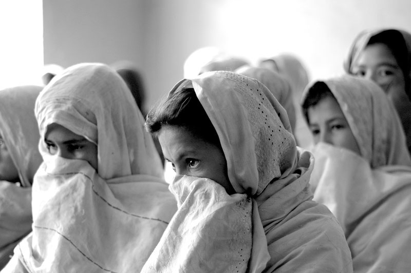 Afghan girls at school