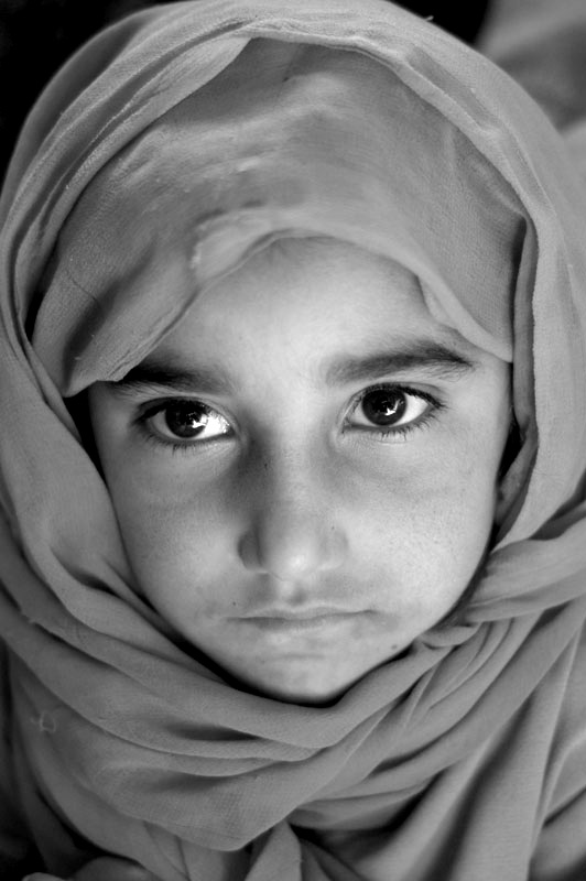 Afghan girl at school