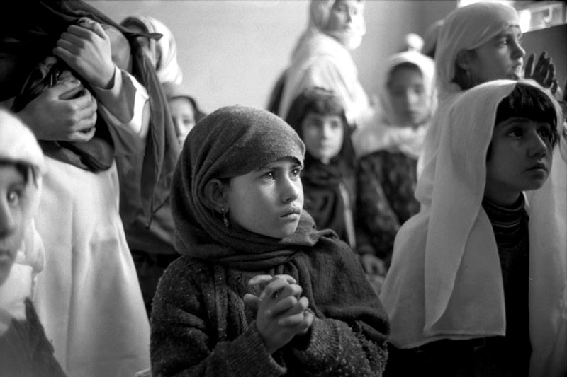 Afghan girls at school