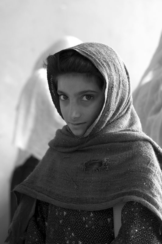 Afghan girl at school