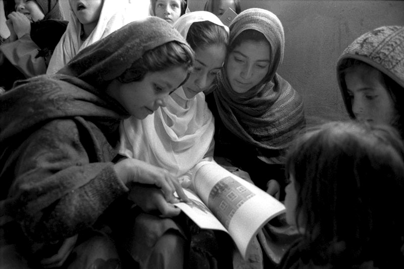 Afghan girls at school