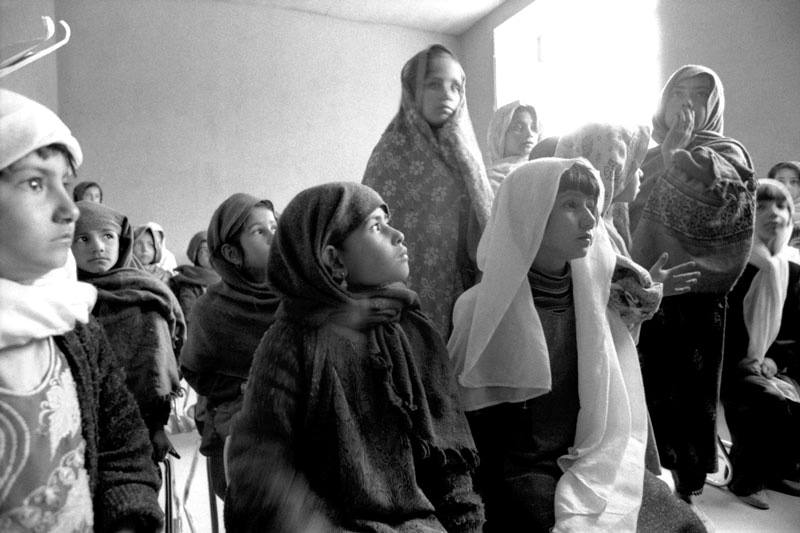 Afghan girls at school