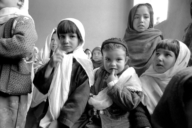 Afghan girls at school