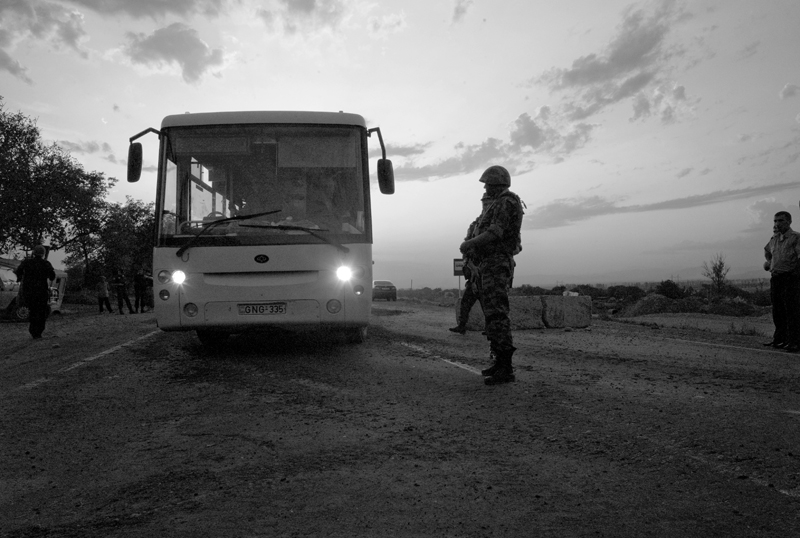 Checkpoint on the road to Zkhinvali