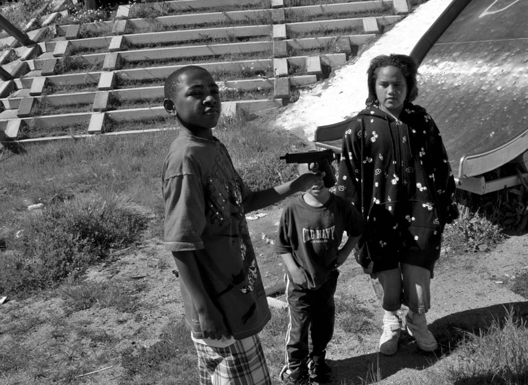 Kids playing with BB gun