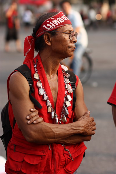 Red shirt protester