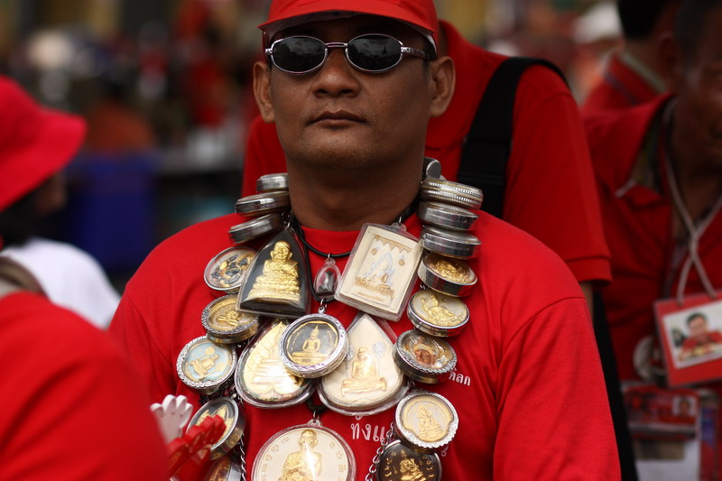 Red shirt protester