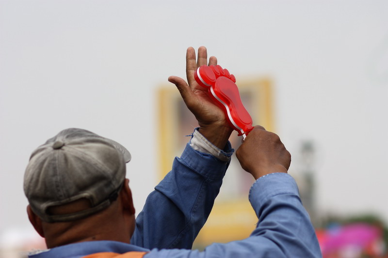 Red shirt protester