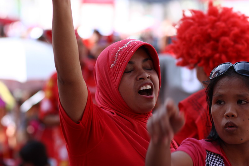 Red shirt protester