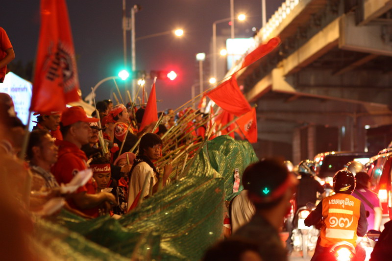 Red shirt protesters at Ratchaprasong Intersection