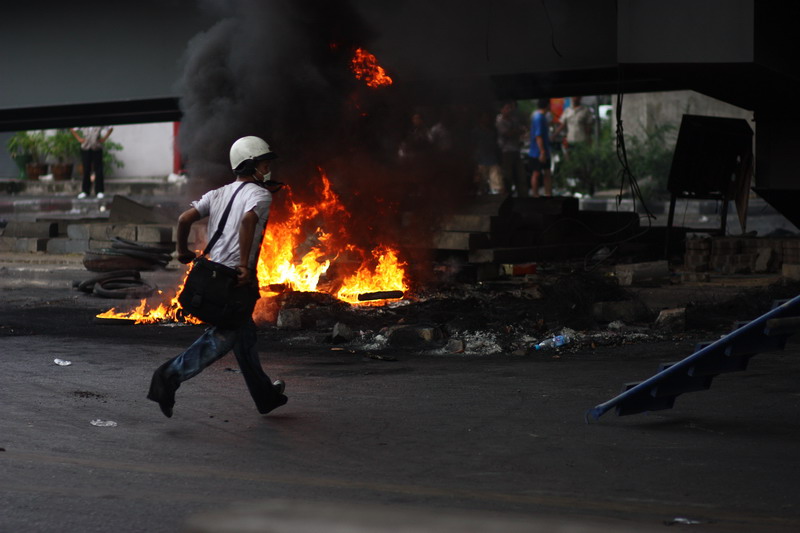 Tyres burning