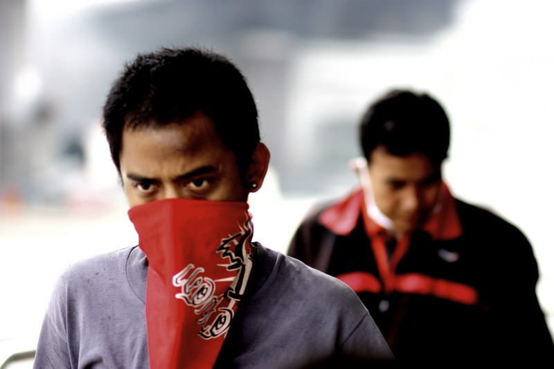 Red shirt protester