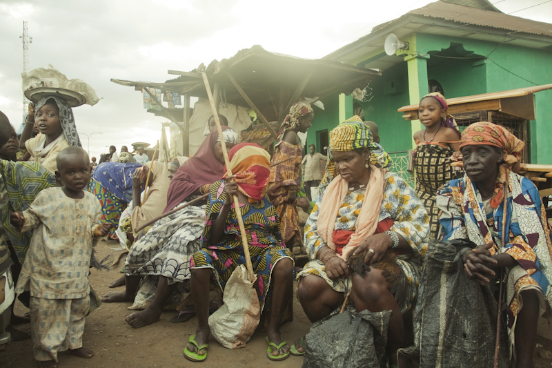 blind women chase shouting kids