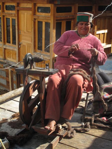 Lady makes blanket-Chitkul