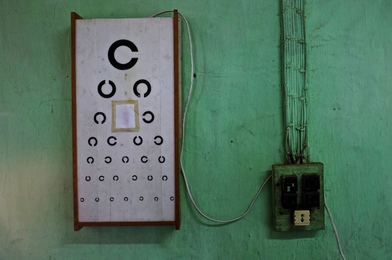 Eye chart in the clinic at Hakha Eye Centre