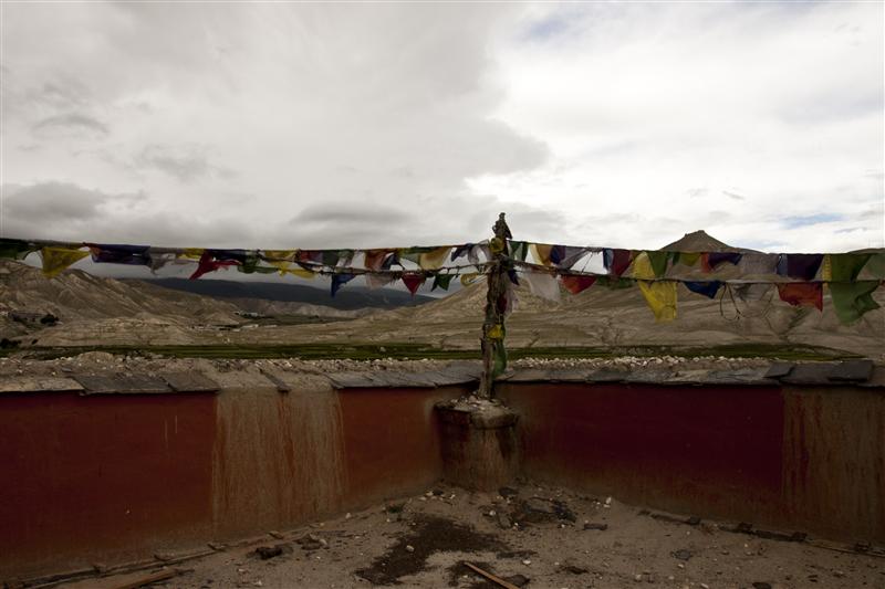 Above one of the moasteries, one could see the prayer flags attached.