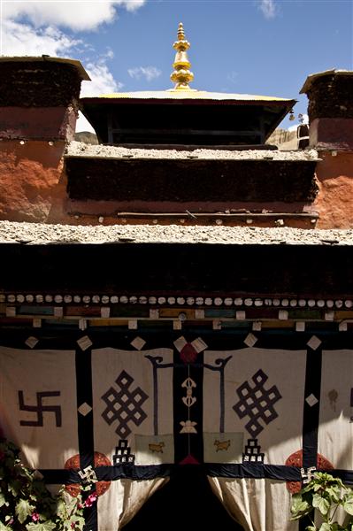 One of the traditional look of a Buddhist temple in the heart of a village in Upper Mustang