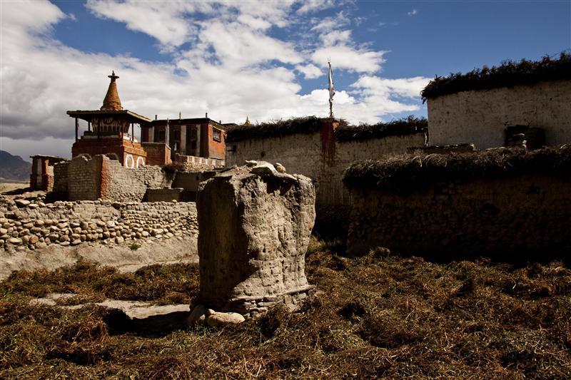 The village of Tsarang in Upper Mustang is known to be the most scenic. In picture is the Buddhist temple alongside the King's summer palace.