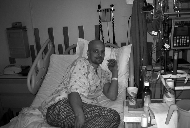 Steven waiting for a stem cell transplant.