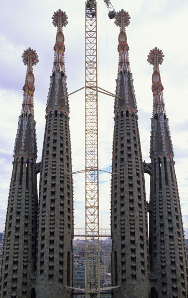 The spires of Sagrada Familia