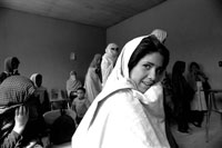 Afghan girl at school