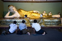 Lying Buddha  in Shwedagon temple