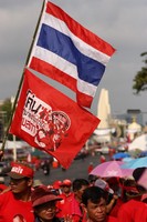 Thai Flag and red flag below