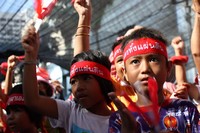 Children at Red shirt protests