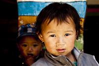 Young kids pose for a picture in one of the primary school in Lo Manthang, Upper Mustang
